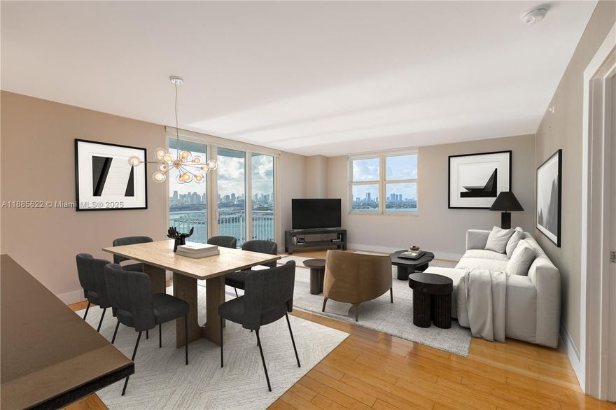 Coveted “12” line corner residence with 2 bedrooms, 2 baths, 2 balconies, and sweeping SouthWest views of Downtown, Miami Beach Marina, PortMiami, Fisher Island, and brilliant sunsets over the skyline. The split-bedroom layout offers comfort and privacy. Recent upgrades include new impact windows and doors, remodeled kitchen and baths, full-size washer/dryer, and abundant closets. Situated in the prestigious SoFi enclave, this residence combines tranquility with vibrant city life. Steps from the famed BeachWalk stretching 9 miles along the ocean for biking, skating, and people watching, plus South Pointe Park and sandy beaches. World-renowned dining and a full-service marina are at your doorstep, delivering the ultimate Miami Beach lifestyle.