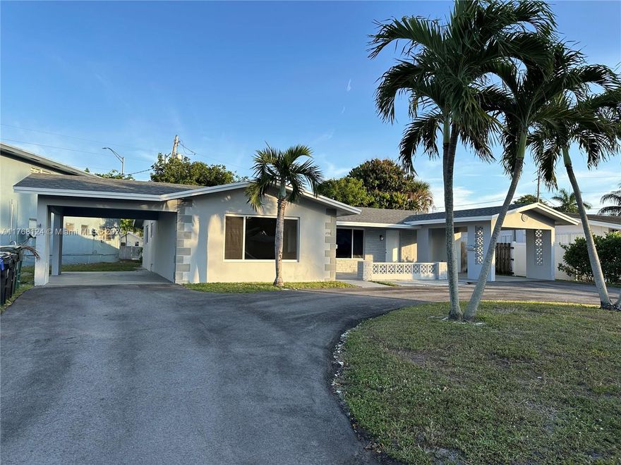 Price Reduced.!!! Fully Renovated! New Roof, New Kitchens, New Bathrooms, New Hurricane Impact Windows & Sliding Doors. New Appl., new waterproof laminate floors, new 6 car cir. driveway, new interior & exterior paint. Each unit has own its own carports, own washer/dryer & private covered patios. Great location near Ft. Lauderdale Beach and US-1 / Federal Hwy. Ideal property for ABNB. Vacant! 2/2 can rent for $3,200, 1/1 can rent for $1,900 annual rents. High income potential. Completely renovated! Owner is motivated to sell fast. Bring all offers. please click on VIDEO for Virtual Tour..!!!