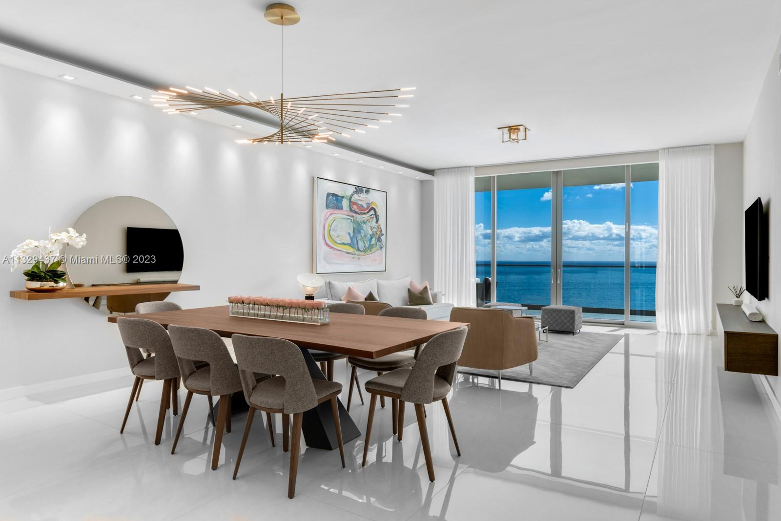 Professionally decorated and fully upgraded residence located in the desirable “01” line in the luxurious Armani Casa. This stunning, move-in ready, residence includes three bedrooms, five and a half bathrooms, plus an additional enclosed den with a full bathroom. Featuring endless East to West views of the Atlantic Ocean and Intercoastal Waterways, Italian closets, wallpapers throughout, electric blinds, light fixtures, and two deep oversized terraces on each side with summer kitchens. Armani Casa offers Five Stars amenities to include swimming pool, full-service spa, fitness center, hair salon, children play area, restaurant and bar lounge, cigar/wine room and full beach services.