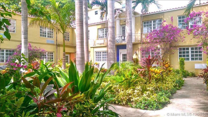 **WONT LAST BARGAIN** Exquisite beautifully professionally decorated apartment (SOLD FURNISHED & WITH ALL CONTENTS) this Art Deco building is nestled in a secure gated residence with lush gardens and situated 1 block from Espanola Way and 2 blocks from Lincoln Rd, Ocean Dr, and the Beach! "Beach Gardens" condominium is perfect bring your clients this apartment is available to show, see broker remarks! And use showing instructions to show it.