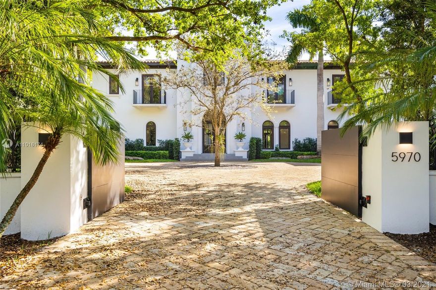 Completely renovated in 2020, this timeless estate is the epitome of Miami lifestyle. Enter through the dramatic foyer and fall in love with the curved staircase and rustic wood beamed ceiling. Designed by Ramon Pacheco with a Modern & traditional blend made to seamlessly enhance visual impact throughout. Architecturally-rich home has 9,848 total sq/ft with 7BD/7.5BA on a private builder’s acre with majestic oaks. The kitchen is an epicurean dream with Wolf/Sub Zero appliances & floor to ceiling stained oak cabinets. Open family room with built-in custom bar. Grand 1st floor master suite with stunning bathroom. Smart home with Control 4 automated system. Built 15.2' above sea level with impact resistant windows/doors to insure you'll be prepared for any climate! Wine cellar and elevator.