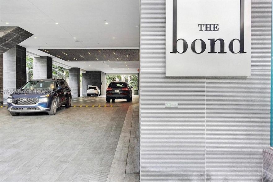 Experience luxury living in one of Brickell's most desirable buildings, The Bond on Brickell. High-floor studio offering sunset & water views.  Spacious layout featuring floor-to-ceiling windows, an oversized balcony, and tons of natural light. Highlights include generous closet space, glass shower door, W/D, Nest system, & 1 assigned parking space. 

Amenities include: resort-style pool with cabanas, hot tub, steam room, sauna, fitness center, business lounge, valet, & more. 

Prime Brickell location: minutes to Key Biscayne, Coconut Grove, Miami Beach, easy access to major highways & the airport. Walk to Brickell City Centre, Mary Brickell Village, top restaurants, shopping, & nightlife. 

Ideal for investors or end-users with strong rental demand and flexibility.