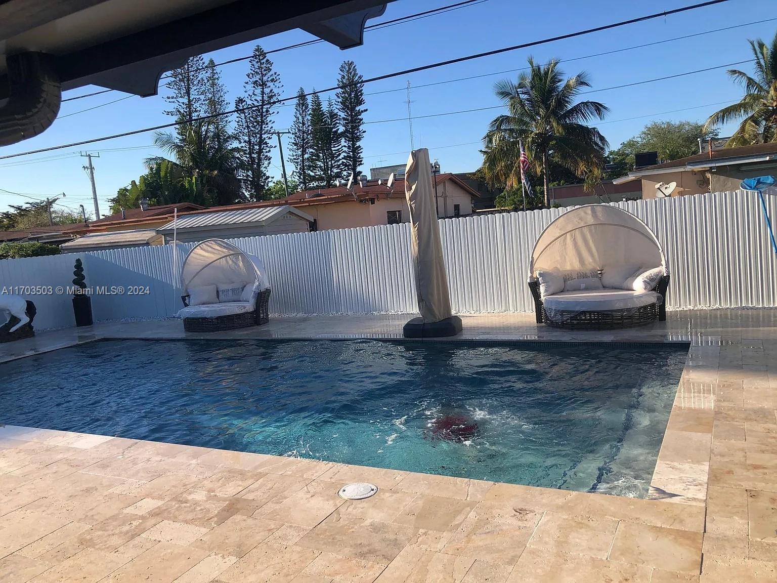 ONLY TWO MONTHS TO MOVE IN!!! This recently updated single-family home in the sought-after Palm Springs North area of Hialeah (Zip Code 33015) offers 3 bedrooms, 2 bathrooms, and a private pool. Featuring a spacious layout, a fully paved patio, and a driveway with parking for more than 4 cars, this property is designed for comfort and convenience. The modern kitchen boasts high-end appliances, and laundry equipment is included. Perfectly located, this home is move-in ready and ideal for families. Contact the Listing Agent via call or text to schedule a showing today! Don’t miss out—schedule your showing today!