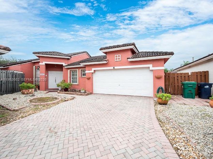 Well maintained one story 4/2 home situated in a cul-de-sac in the desirable Lago Mar community of West Kendall. Featuring great bones and a functional lay out, this home offers an excellent opportunity to customize and make it your own.Spacious eat-in-kitchen opens up to family and dining. Private patio and courtyard make it an excellent gathering home. Low HOA! Great location with access to schools, parks, and shopping. Quiet Community