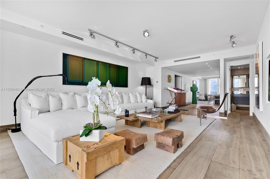 Breathtaking sunrise to sunset views from this fully remodeled home by Hinojosa Design, no expense was spared! It offers 3 bedrooms, 4.5 bathrooms, chef’s kitchen, maid’s quarters and two large terraces. Impeccably designed, this spectacular apartment comes completely furnished and ready to move in. Furniture has been custom made for each room to maximize space and use. Large format solid wood oak flooring throughout, Boffi kitchen, Wolf and Subzero appliances. Upgrades include Sonos sound system, Lutron smart technology control lighting, custom electric shades and blackouts and much more. The Ocean Club offers fabulous beach front living, with both beach and Club restaurants, full beach service, state of the art new gym, spa, tennis club and valet parking.