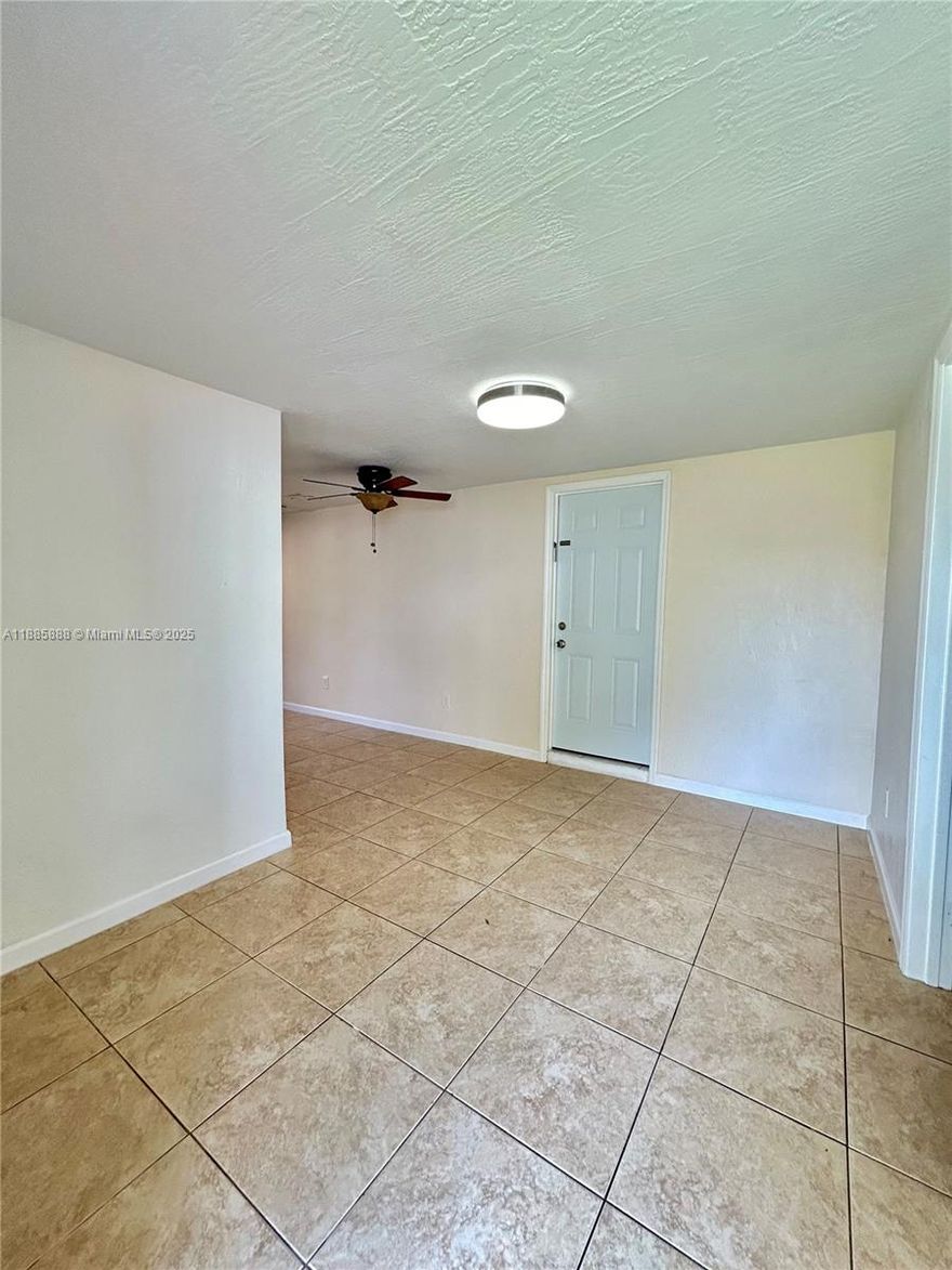 Spacious 1/1 apartment with private entrance from the house located in a very quiet residential area, very close to the beaches, I-95, shopping centers, restaurants, hospitals and schools. Apartment is very clean and well-maintained. The unit includes private parking for up to 2 vehicles, a backyard, full sized kitchen, bathroom and living room are all separate from the bedroom. Electricity and Water are included. RAPID APPROVAL! Only asking for 1st month and security with approved credit.