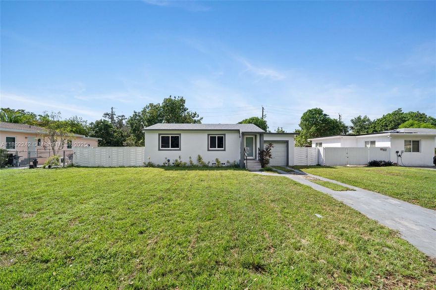 Welcome to this beautifully remodeled single-family home in North Miami! Featuring 2 bedrooms, 1 bath, and over 1,100 sqft, this property boasts a 2024 A/C (10-year warranty), 2022 roof, 2023 impact doors/windows, and updated PVC plumbing. Inside, enjoy a modern full remodel; outside, benefit from a prime location just 3 mins from I-95, <20 mins to Miami Beach & MIA Airport, and perfectly positioned between Miami & Fort Lauderdale. With nearby parks, restaurants, and family-friendly amenities, this move-in ready home offers upgrades, accessibility, and long-term value—ideal for both homeowners and investors.