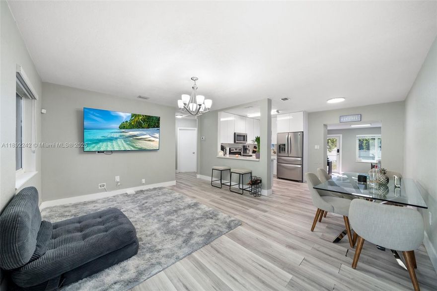 Welcome to this beautifully remodeled single-family home in North Miami! Featuring 2 bedrooms, 1 bath, and over 1,100 sqft, this property boasts a 2024 A/C (10-year warranty), 2022 roof, 2023 impact doors/windows, and updated PVC plumbing. Inside, enjoy a modern full remodel; outside, benefit from a prime location just 3 mins from I-95, <20 mins to Miami Beach & MIA Airport, and perfectly positioned between Miami & Fort Lauderdale. With nearby parks, restaurants, and family-friendly amenities, this move-in ready home offers upgrades, accessibility, and long-term value—ideal for both homeowners and investors.