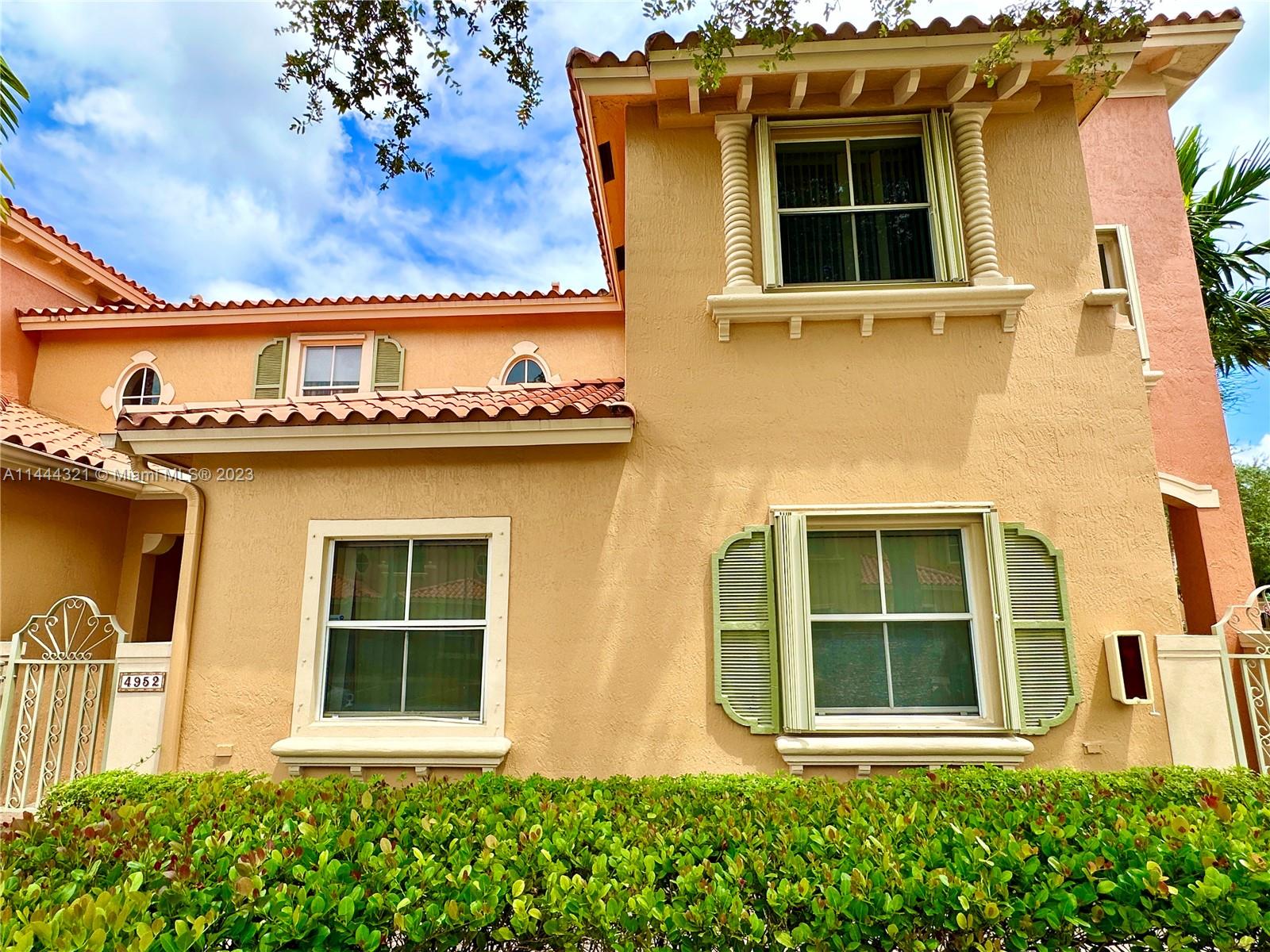 Incredible investment opportunity! Rented until March 2024 for $2,600 to a fantastic long-term tenant. This Mediterranean townhome blends classic charm with modern luxury. All windows have accordion shutters. 3 full bedrooms with 3 full bathrooms A culinary delight, the kitchen boasts rich wooden cabinetry.Upstairs, a luxurious master bedrooms,with a bath featuring a deep soaking tub, glass-enclosed shower, and vanities.
Two bedrooms provide ample space for guests,each with unique details and closet space.
The outdoor patio is perfect for relaxation, whether al fresco dining, morning coffees,or simple unwinding. Lush landscaping envelops the home, ensuring natural beauty and privacy
Convenient location with easy access to the I-95 and just minutes from shops, Fort Lauderdale Airport!