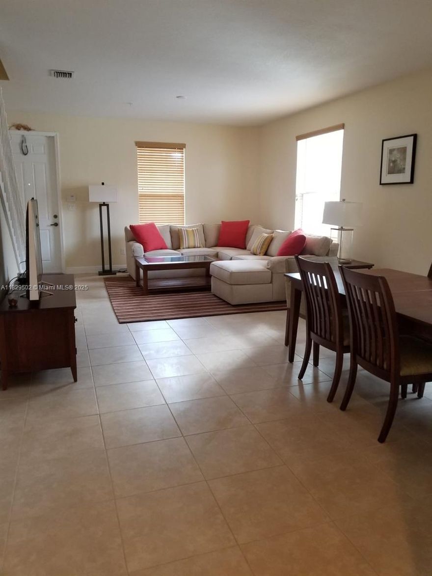 Cobblestone is a quiet, secure community in Broward. This townhouse has tile on the first floor and carpet on the
second floor. Spacious living/dining area, impact windows, wood cabinets, walk-in closets, granite counter tops,
and its also a fully furnished unit, good size garage, and equipped with everything you need to move in and start
new. Good size patio and an open floor plan. this property is walking distance from the clubhouse and a great
outdoor entertainment amenities like the community resort-style pool, playground area, and fitness center, and on
top this community is close to A+ schools (public and private). Minutes away from Pembroke Gardens Mall and
much more.