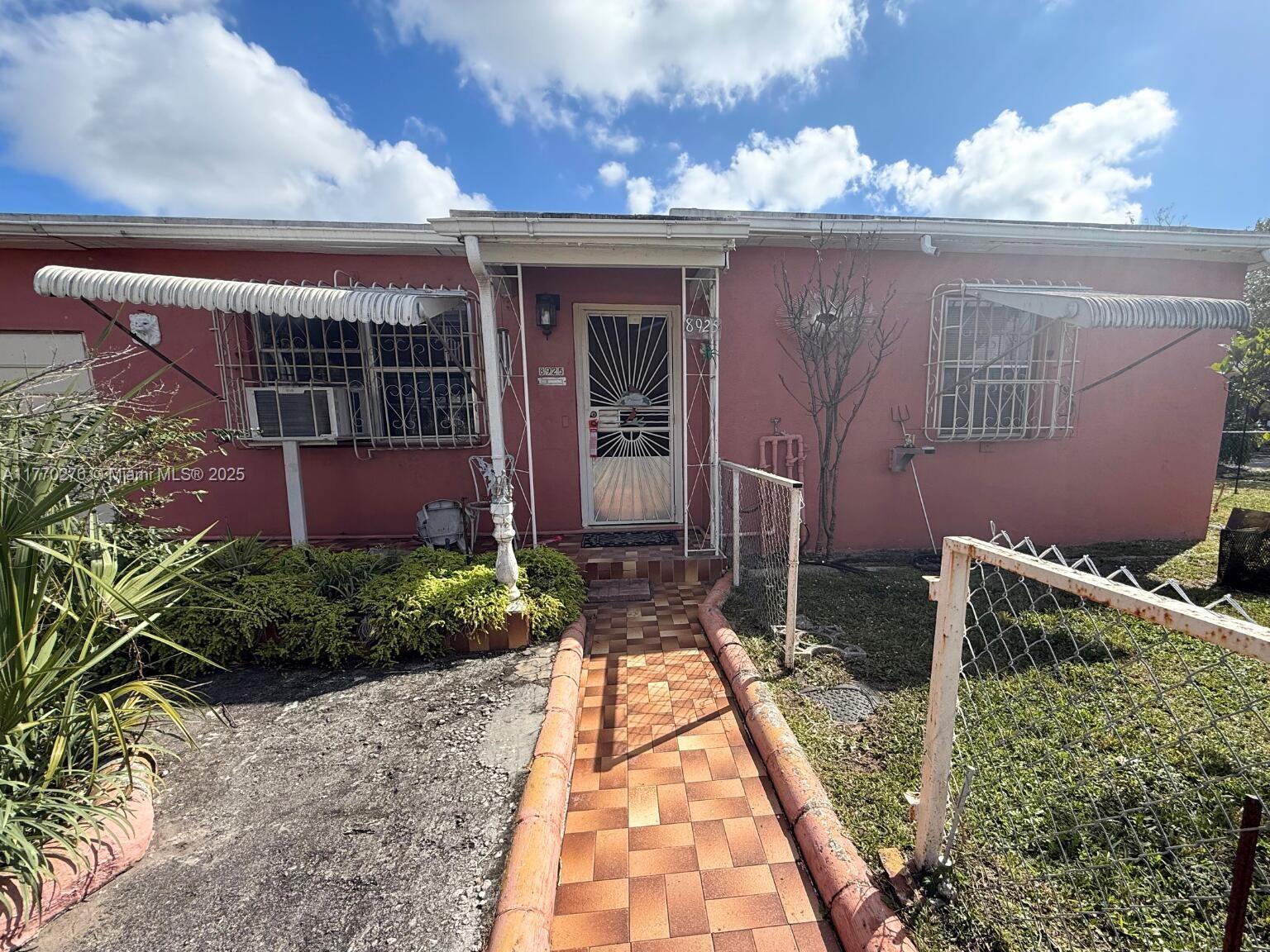 Additional square footage opportunity! By converting the 260 sq ft garage, you can add more living space, and finishing another 364 sq ft garage can expand it even further. Property sits on a corner lot. No central AC. Property has a clear title.