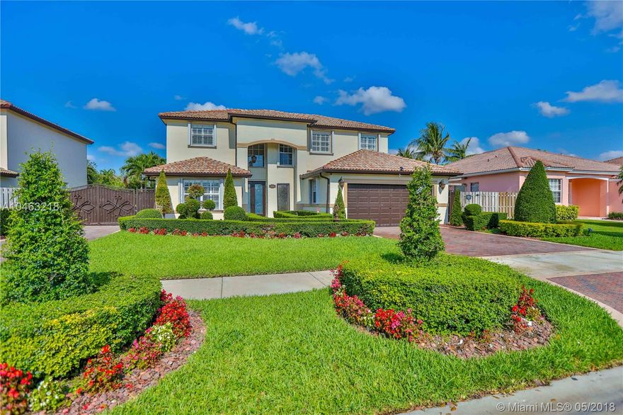 PRICED TO SELL!!! Welcome to this gorgeous ALL updated 2-story home! Featuring 5 bedrooms and 3 bathrooms with a heated salt water pool! The home has a updated kitchen and bathrooms with new floors all through out the house. It has hurricane accordion shutters and plantation shutters! Custom landscaping, 2 car garage, electric generator conversion, custom ceiling lights through out the house, converted man cave, custom gazebo in the back patio, stainless steel appliances, outdoor kitchen, brand new brick paver, new water heater, new AC 5 TON unit, this house has it all!!! Don't miss out!!!