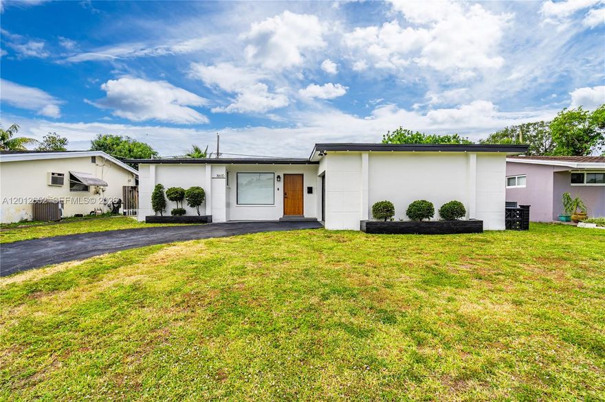 Welcome to this Beautiful 2/2 remodeled home in Sunrise. The property features an open concept living/kitchen area with 2 beds and 2 baths. Roof was replaced in 2019, garage flat portion in 2025, AC from 2019 as well. New luxury vinyl plank flooring installed throughout.Equipped with washer & dryer. This home also has new accordion shutters for the two back sliding doors as well as easy install shutters for the entire property. Property has so many upgrades and is a must see. Don't miss out on this property. Wooden bar in the backyard does not convey. Property is tenant occupied. No HOA. Please do not bother the tenants.