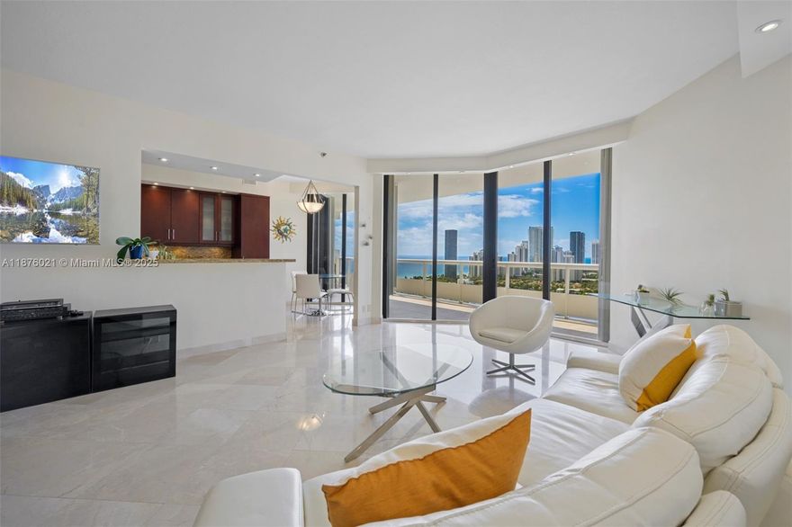 Amazing furnished penthouse 2 bedrooms 2 baths with breathtaking Ocean, Intracoastal, City and Turnberry Golf Course views.The residence located on the top 29th floor features spacious layout with floor to ceiling windows, big terrace, marble floors, updated kitchen w/ stainless steel appliances, custom walk-in closets, breakfast and formal dining areas, jacuzzi tab & separate shower in the master bathroom, full washer and dryer. Enjoy exclusive amenities: swimming pool, indoor/outdoor cafe, new fitness center, saunas, tennis courts, racquetball, playground, cable, internet, gated 24-hour security, valet service, & more. Conveniently close to the beach, highways, Gulf Stream & Aventura Mall with shops, restaurants & entertainment. It will not last long! Must see!