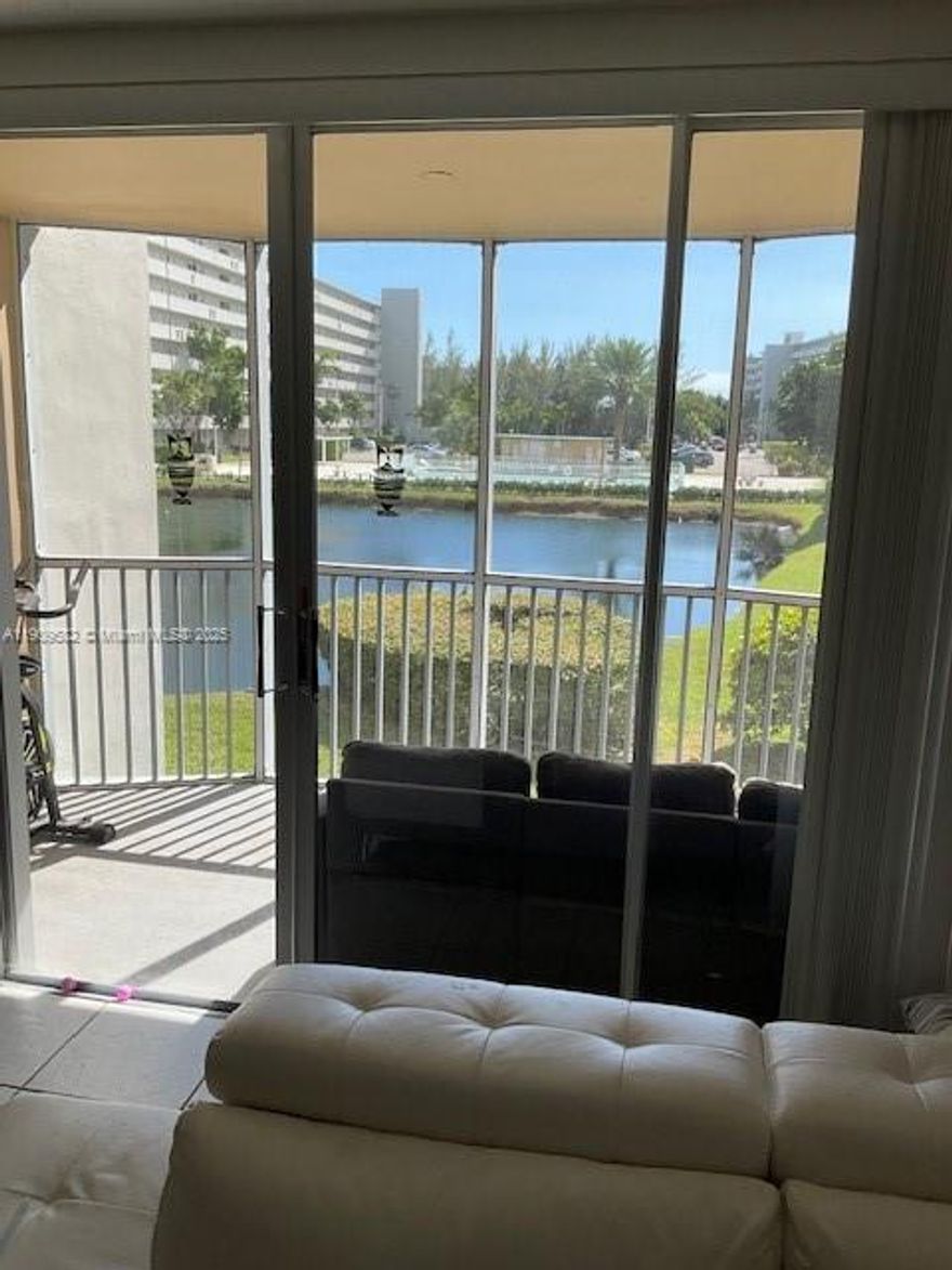 Beautiful & spacious 1-bedroom, 947 sq ft with open kitchen, large bedroom with walk-in closet and balcony overlooking the lake. NEW AC. Well-kept gated community with 24-hr security, assigned parking plus plenty of guest spaces. Excellent location close to everything: I-95, Aventura, restaurants, supermarkets, gyms, banks, shopping and beaches. HOA covers Wi-Fi, cable, water, security, etc. Laundry room and Storage room are on the same floor. Pets welcome!! Perfect for home owners or investors since units can be rented after 2 years of ownership. HOA requires minimum 675 credit score. Most lenders typically require a 20-25% down payment. Association approval, estimated 2-3 weeks.
