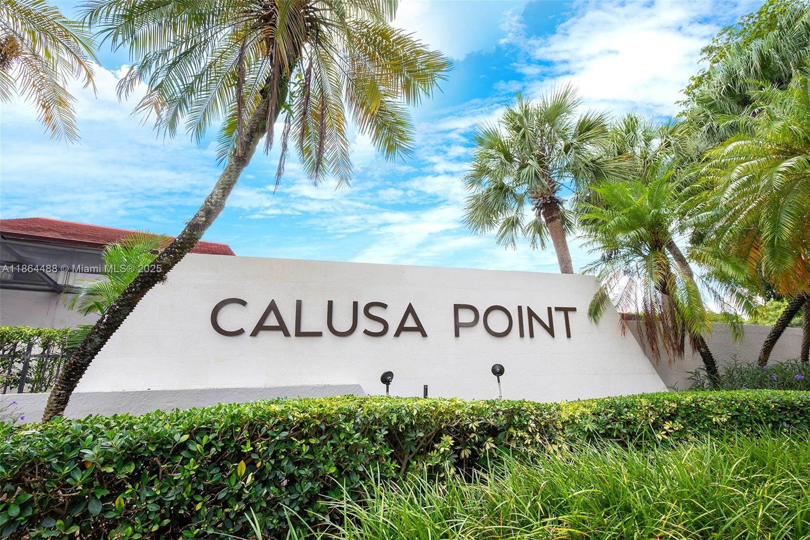 Beautiful corner townhouse in the gated community of Calusa Point, Kendall. This 2 bedroom, 2 bathroom + den offers 1,450 sq ft of living space. Features include a spacious kitchen with pantry and laundry area conveniently off the kitchen, accordion shutters, and 2 assigned parking spaces plus guest parking. Enjoy a tiled backyard with a newly screened terrace, perfect for BBQs and entertaining. Calusa Point offers 24-hour guard security, pool, basketball, tennis, and racquetball courts. Excellent location near A-rated schools, shopping, dining, and major highways.