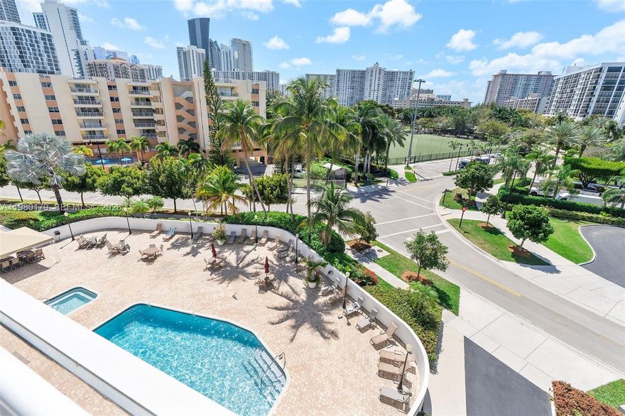 SHORT TERM RENTALS OK MINIMUM 3 WKS in SUNNY ISLES BEACH CORNER 2br/2ba 1,330 sqft with Side by Side Washer & Dryer Inside in Gated Quiet Boutique Le Frontenac! ENJOY WHEN HERE & MAKE MONEY WHEN AWAY. LITERALLY 5 MINUTES SLOW WALK TO THE BEACH! HUGE BALCONY with Gorgeous PARK, POOL & BAY VIEWS. Tiled throughout, open kitchen with natural light, split floor plan & private primary bedroom, two walk-in closets, NEW AC, WASHER & DRYER. No Special Assessments. GREAT WALKABLE AREA, with shopping, restaurants, shops, EXCELLENT SCHOOL within a couple of minutes. Breezy air on the balcony + additional storage closet.