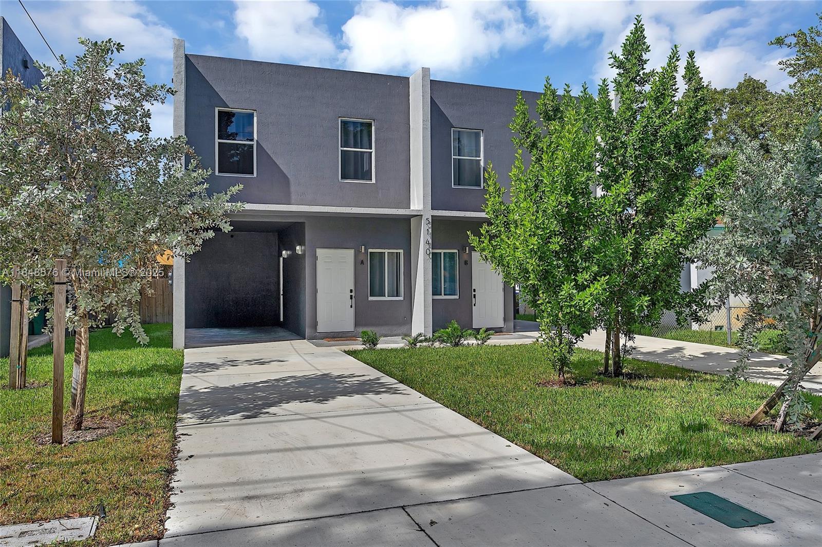 New construction. Units are 3 bedrooms & 2.5 baths each, private pools, large entertaining backyard space, Brand new Roof, Appliances, Central A/C, Impact windows throughout, also Washer/Dryers in each unit. Turn-key property, low maintenance. Located near Wynwood, Design District, Brickell & the beaches. Short drive to Miami International Airport.