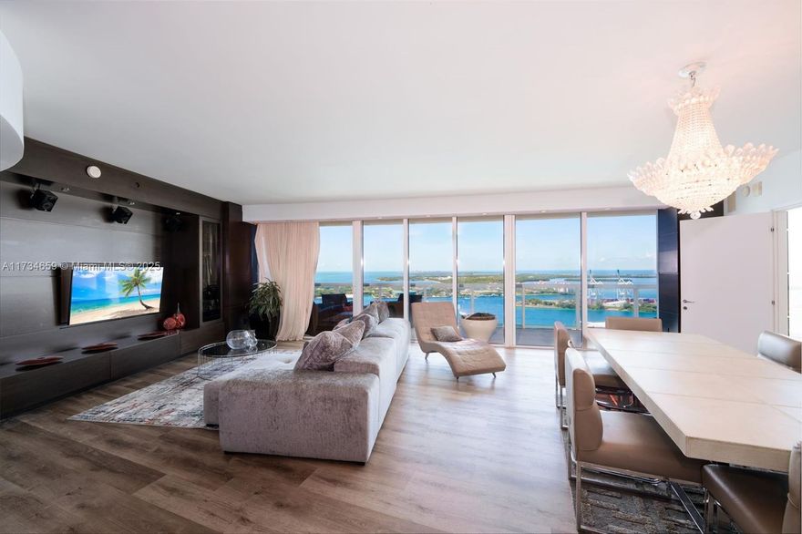 Coveted 01 line in one of South of Fifth’s luxury towers.  These 3 beds 3.5 bath split floor plan unit boasts over 2,100sf + 790sf wrap around balcony.  Enjoy spectacular views from every inch of this home.  Top of the line appliances and luxury finishes throughout this Fendi Casa furnished home overlooking the Bay and City.  Conceived by Philippe Stark, the ICON, features 1st class amenities including private Restaurant/Bar, Spa, Gym, 2 Swimming Pools with separate sundecks and pool service, concierge, and complimentary 24hr valet.
