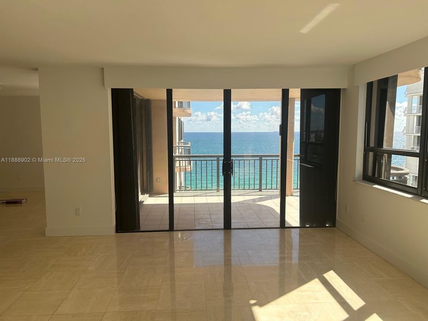 2-bedroom, 2.5-bath residence in a prestigious oceanfront building in Bal Harbour. This large and bright home was recently renovated and freshly painted, offering elegant living with modern comfort. The generous floor plan features a spacious living and dining area with marble floors and floor-to-ceiling windows that open to a large balcony with beautiful ocean views. Recently remodeled lobby and amenities. This full-service oceanfront building offers  fitness center, pool, beach service, valet parking, and 24-hour security. Ideally located just steps from Bal Harbour Shops and fine dining.  Please note the building’s pool is closed through the end of 2025 due to ongoing construction on the pool deck. 1 pet allowed, maximum 10 pounds.