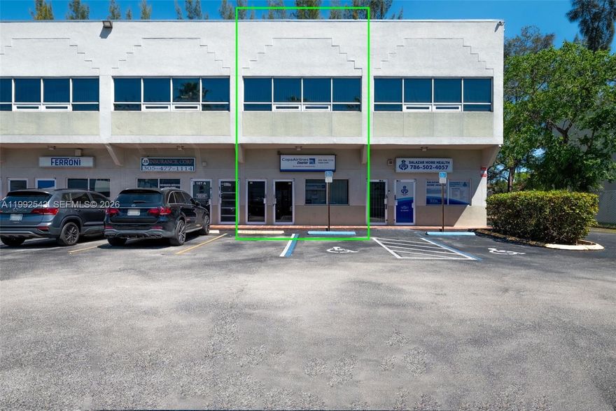 Strategic Two-Story Flex Industrial/Office Opportunity in the heart of Doral. Spanning 1,220 Sq. Ft., this versatile unit is meticulously designed for businesses requiring a seamless blend of logistics and executive space. The ground floor features a professional storefront entrance with a functional warehouse and rear loading access. The second floor, accessible via a private independent entrance, offers a high-end office layout with two private offices and a conference room. With 2 bathrooms (one per floor), 2 assigned parking spaces, and ample guest parking, this property is minutes from MIA Airport and major highways. Negotiable furniture makes this a true turn-key solution for your next headquarters or investment portfolio.