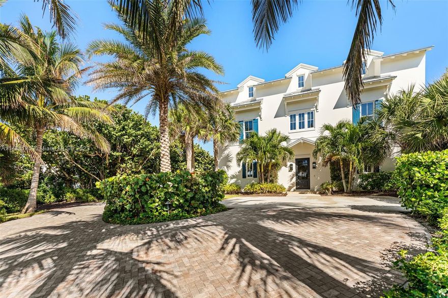 Welcome to your own piece of paradise in Melbourne Beach! This newly built (2020) oceanfront gem is a classic home with panoramic ocean views. Solid block construction and impact glass on all 3 floors, 3 BR/3.5 Bath, light filled with tall windows, 10' ceilings, recessed designer shades, wide-plank wood floors, great room with coffered ceiling / 4K TV / Bose surround sound, gourmet kitchen with Wolf 6-burner stove and Subzero refrigerator, marble and quartz bathrooms, sitting room with vaulted ceiling, home office with built-ins, elevator, shiplap details, pocket doors, UV-C air purifier, oversized side-entry garage, elevator, expansive Oceanfront decks and much, much more! True coastal living w/ designer furnishings available so you can enjoy your new luxury lifestyle on day 1!