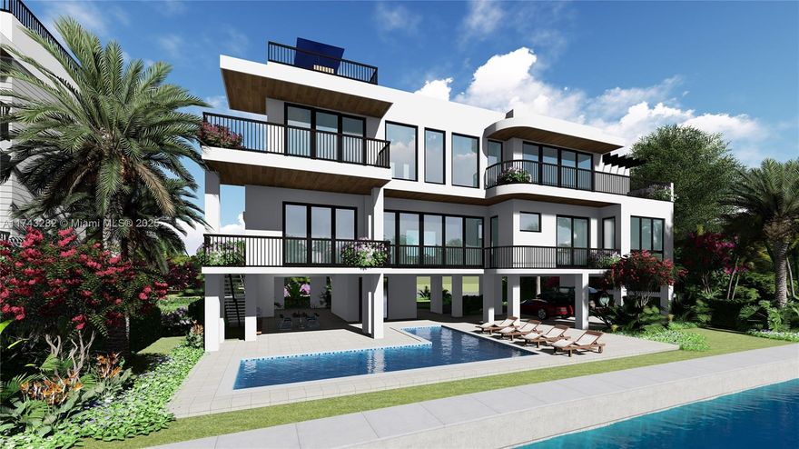 Extraordinary 6,043 Sq.Ft. waterfront home with the finest quality and finishes set in a private enclave of Buttonwood Circle. This entertainer's dream home offers impressive ocean views, private 48 foot boat slips, spacious living and dining areas and a gourmet kitchen. Highlights include a gorgeous main suite with a spacious balcony offering spectacular views and luxurious bath to be equipped with spa tub, separate shower and custom walk-in closet. Enjoy the desirable Florida indoor-outdoor lifestyle with seamless access to landscaped grounds which will include a sparkling pool and barbeque area. Featuring four additional bedrooms with ensuite bathrooms and a roof top deck ideal for entertaining, this will be a true retreat! Photos included are of renderings of the home.