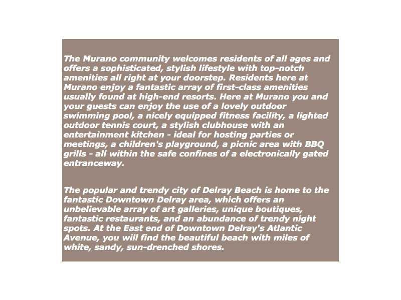 Murano At Delray Beach - Residential Lease
