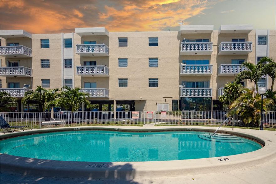 Spacious 2BD / 2BA condo in North Miami, very safe community with a beautiful pool. Relax by the pool on your day off, enjoy beautiful morning and evening views from the balcony. Excellent opportunity to own in the highly sought-after community of Woodcreek, with the lowest condo fees around and no special assessment. The building passed the 40-year inspections. Short distance to Costco, Publix, Target, restaurants, FIU, Aventura Mall, Bal Harbor Shops, and beaches.
