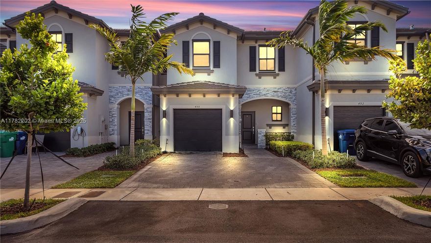 Welcome to your dream townhome! This beautiful 3 bed, 2.5 bath home built in 2022, is nestled in one of Miami Gardens’ most desirable gated communities, the perfect mix of comfort, style, and location. You're just minutes away from major highways, shopping centers, Hard Rock Stadium, and great local dining, everything you need is close by. The community offers resort-style pool overlooking the lake, kids' playground, and a modern fitness center, Dog park and wash station, all inside a secure, gated neighborhood. Appraised at $525,000, this home gives you real home value with no need to overpay. Plus, when using our preferred lender, buyers may qualify for seller credits or rate buydown programs, to help make your dream home more affordable. Easy to show, schedule your private tour today!