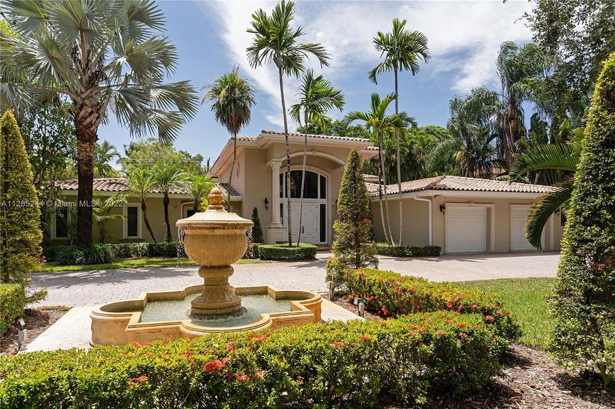 Extraordinary 5 bed/4.5 bath estate located on historic & oak-lined Coral Way on a gated 22,750 sf lot. Near the Biltmore Hotel & in close proximity to Downtown Gables, parks, golf, prestigious private schools, upscale dining & shopping. Grand foyer entrance & elegant formal living, high ceilings, beautiful staircase, impact windows/doors & ample natural light. Gourmet kitchen with island, Subzero & Thermador appliances. Wine cooler. Master suite overlooking gardens & offers 3 walk-in closets, separate water closets, double sinks, steam shower & jacuzzi. Upstairs second family room & terrace. Marble & hardwood floors. Generator, 2 Car Garage, Laundry Room, Sprinklers & more. Exquisite backyard with full summer kitchen, Lion BBQ, gas range, pool, ample green space & large covered terrace.