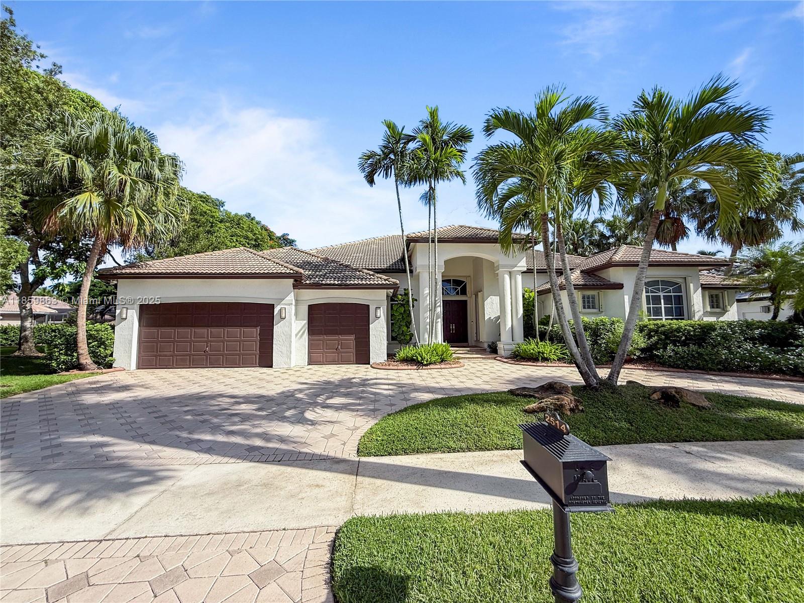 Welcome Home! This spectacular residence, boasting a lake and golf course view, is perfectly situated in the prestigious “Poinciana” enclave of Weston Hills Country Club. This 5-bedroom, 5-bathroom home offers an expansive family room, private den/office, and a 3-car garage with a grand circular driveway. Inside, the remodeled kitchen dazzles with sleek cabinetry, stainless steel appliances, and pristine white countertops. Every bathroom has been tastefully renovated, and the master suite is a serene retreat with wood floors, an office / den, and custom walk-in closets. Step outside to your own tropical paradise—where the tranquil lake, lush fairways, and sparkling pool set the stage for unforgettable sunsets and effortless entertaining. NOT AVAILABLE TO CLOSE UNTIL NOVEMBER 27, 2025