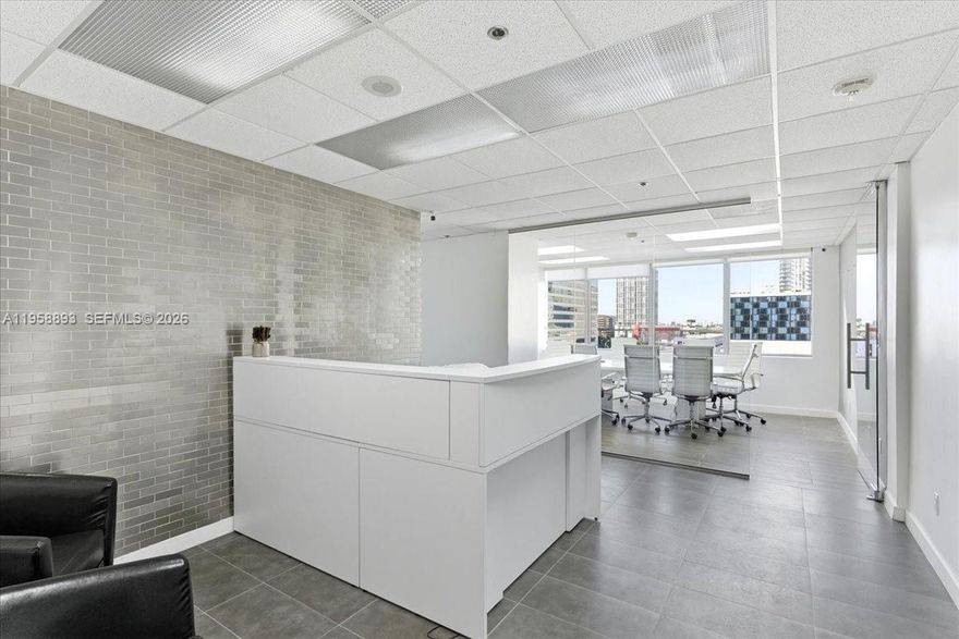 Prime Downtown commercial office, strategically located in Downtown Miami with immediate access to major transit corridors and dining. The unit features an efficient layout, with one conference room, reception desk, 3 offices and kitchen area. Ideal for professional office. The unit comes furnished and includes security system for peace of mind.