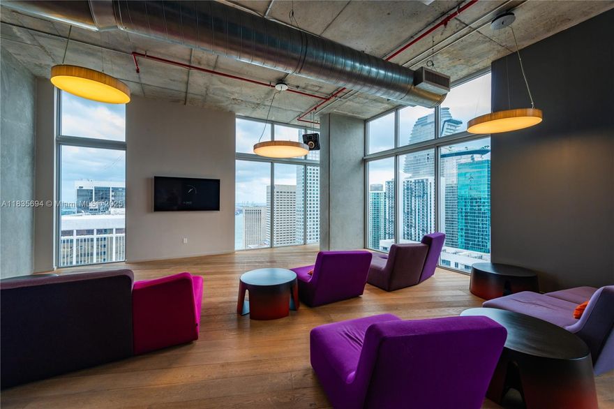 Modern-Industrial loft-style, furnished studio in the heart of downtown Miami. Unit #2205 at Centro features an open-concept design w/ polished concrete floors and floor-to-ceiling windows offering stunning city views. The kitchen includes stainless steel appliances and quartz countertops, perfect for entertaining or everyday living. Residents enjoy top-tier amenities, including a rooftop pool, fitness center, sauna, and steam room. The building is steps from Whole Foods and walking distance to Metro mover and Metrorail stations. While the building does not have an on-site garage, valet parking is available for $385/month or parking at Miami Tower for $180/month. Vibrant urban living with dining, shopping, and entertainment at your doorstep. Pricing is for Annual Rentals only.