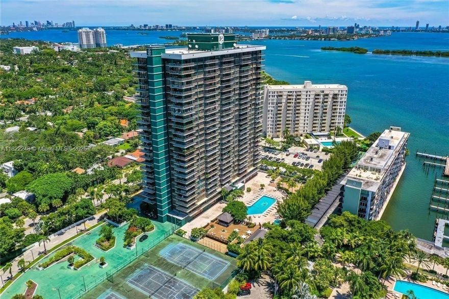 WATERFRONT GEM, Prestigious, Penthouse of 4,300 SF. Amazing panoramic Water views.
Gated Community, 24 h front desk, heated pool, W/steam & sauna, hot tub, fitness center, spa, 3 tennis courts & Pickleball, BBQ pavilion & Tiki hut, convenience store, entertainment rooms, library, office space. Tropical ground and Marina Deck. Valley parking, DIRECTV and Wi-Fi W/main. 

Hot Mimo district, 5 minutes to design district & Wynwood, 15 minutes to downtown, South Beach and airport.! 

Building is undergoing 40 years recertification (new pool, deck, amenities, green space, Impact Windows, façade restoration.
Building as reserve, OK to lease first years of Ownership.