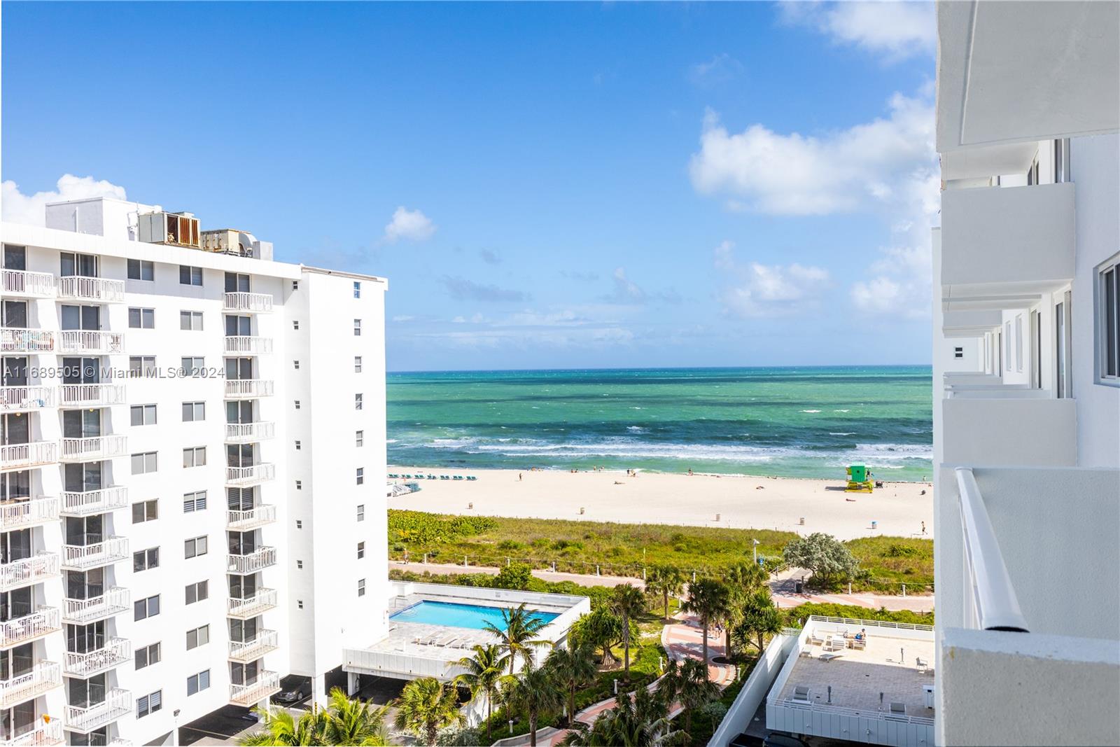 Beautifully updated w/ocean view and oversized balcony in oceanfront South of Fifth Street newly remodeled building with heated pool! Great layout: modern one bedroom with second den/bedroom, porcelain tile floors throughout, open kitchen w/granite counters and stainless steel appliances, modern lighting, new impact windows and doors, freshly painted, and large oversized balcony with fantastic views of the ocean! Rent includes cable, Internet, water and great amenities including oceanfront community room & gym, 24 hour security, bike, paddleboard, & surfboard storage, and heated pool overlooking the ocean. Don’t miss your opportunity to live right on the sand in this beautiful modern dream home. Available for a one year lease or longer.
