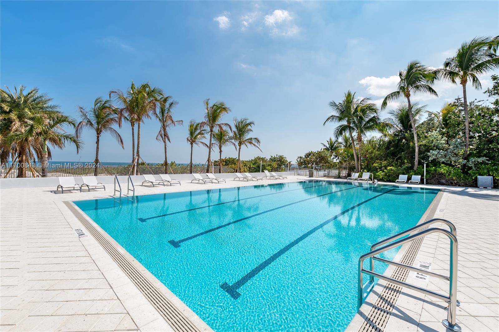 Soak in beautiful ocean views and Miami's phenomenal winter and spring weather in this luxurious and comfortably outfitted apartment at The Sands of Key Biscayne. The unit features a desirable open kitchen, living room and dining room layout with floor to ceiling glass doors and tons of natural light. The oversized master bedroom offers a seating area, large walk-in closet and double vanity in the bathroom. The Sands is a boutique building with only two units per elevator bank, direct beach access and heated pool on a recently updated deck area. Amenities include 24-hour security, BBQ area and common area party room. The unit has washer/dryer and trash chute in the unit. Seasonal through the end of April.