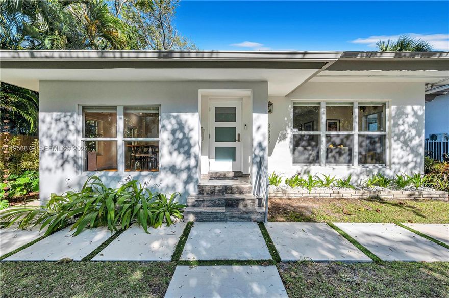 In the heart of Coconut Grove, 3535 W Glencoe St. offers both charm & location. Renovated in 2019 & again in 2024, including a well-executed expansion, the residence offers flexibility without changing what makes it feel like a Grove home. The kitchen was redesigned w quartz countertops, Whirlpool stainless steel appliances, & a picture window overlooking the landscaped backyard. Refinished floors, impact windows, renovated bathrooms, upgraded plumbing & electrical systems, & a new roof address the updates buyers want behind them. A 255-square-foot addition creates a flex room that works for dining , home office, or additional living area, & can be enclosed to form a 4th bedroom. A powder room & additional closet were added as part of the expansion & feels natural to the layout. The primary suite looks out onto the backyard & fills w natural light throughout the day. There is room for a pool if desired. The ensuite bathroom includes a soaking tub, separate shower, & extended vanity designed to be shared comfortably. Secondary bedrooms are well proportioned & share an updated bathroom. Parking accommodates up to 3 cars. What sets Glencoe Street apart is access to a hidden neighborhood park & private water entry for the residents of Glencoe St only, a rarity in the Grove & part of what makes this street special. The property is minutes from Kennedy Park, CocoWalk, dining, shopping, & cultural destinations, with access to well-regarded public and private schools.
