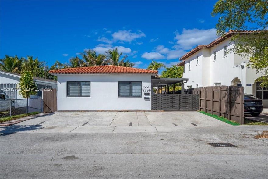 PERFECT LOCATION IN Miami – 100% RENTED | INCOME PRODUCING 3299–3297 SW 26th St, Miami, FL Exceptional turnkey investment opportunity in the heart of Miami. This fully rented duplex features 6 bedrooms and 5 bathrooms, including a 1-bedroom, 1-bath guest suite, 6-8 PARKING delivering immediate and stable cash flow. Property highlights: New roof (2026) Impact windows (2022) Separate electric and water meters Private entrances Updated kitchens and bathrooms Functional, comfortable floor plans On-site parking Outdoor areas Prime location near Brickell, Coral Gables, beaches, Hospital de Coral Gables, Aeropuerto Internacional de Miami, major highways, shopping, dining, and schools. Ideal for investors seeking a fully occupied, low-maintenance property in one of Miami’s most desirable and centrally located areas.