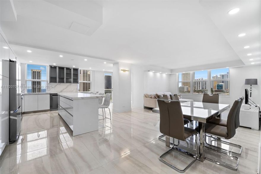 Rarely Available Corner Unit – Fully Renovated – Sunny Isles Beach
Just completed a full, high-end remodel—this stunning 3-bedroom, 2-bath corner unit is truly a WOW property. Everything is brand new and thoughtfully designed. With 1,524 SQFT of light-filled living space, enjoy breathtaking ocean views from the wraparound terrace. The den easily serves as a third bedroom, and the open layout features a spacious living area and eat-in kitchen.
Located in the heart of Sunny Isles Beach, just steps from the beach, fine dining, and top-tier shopping. The building is nearing completion of a beautifully renovated lobby and has already passed its 40-year inspection.
One of the best floor plans in the building—this is a must-see.