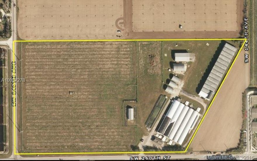 18 +/- ACRES TOTAL, W/ 8 +/- AC LOCATED IN THE NARANJA COMMUNITY URBAN CENTER DISTRICT & ZONED INDUSTRIAL. RESIDENTIAL MULTI-FAMILY USEAGE OF A MAX.OF 18 UNITS PER ACRE & 2 STORIES ALLOWED, W/ A HIGH PROBABILITY OF INCREASING DENSITY TO 36 UNITS P/ACRE. REMAINING 10+/- ACRES  OUTSIDE THE NCUD, THE UDB & ARE ZONED AGRICULTURAL. SELLER IS SURVEYING OUT  10 +/- ACRES OF AGRIC. ZONED LAND OUTSIDE THE UDB & ASSIGNING A NEW FOLIO # & WILL BE SOLD SEPERATELY. LIST PRICE INCLUDES THE 8 +/- ACRES INSIDE THE NCUD.