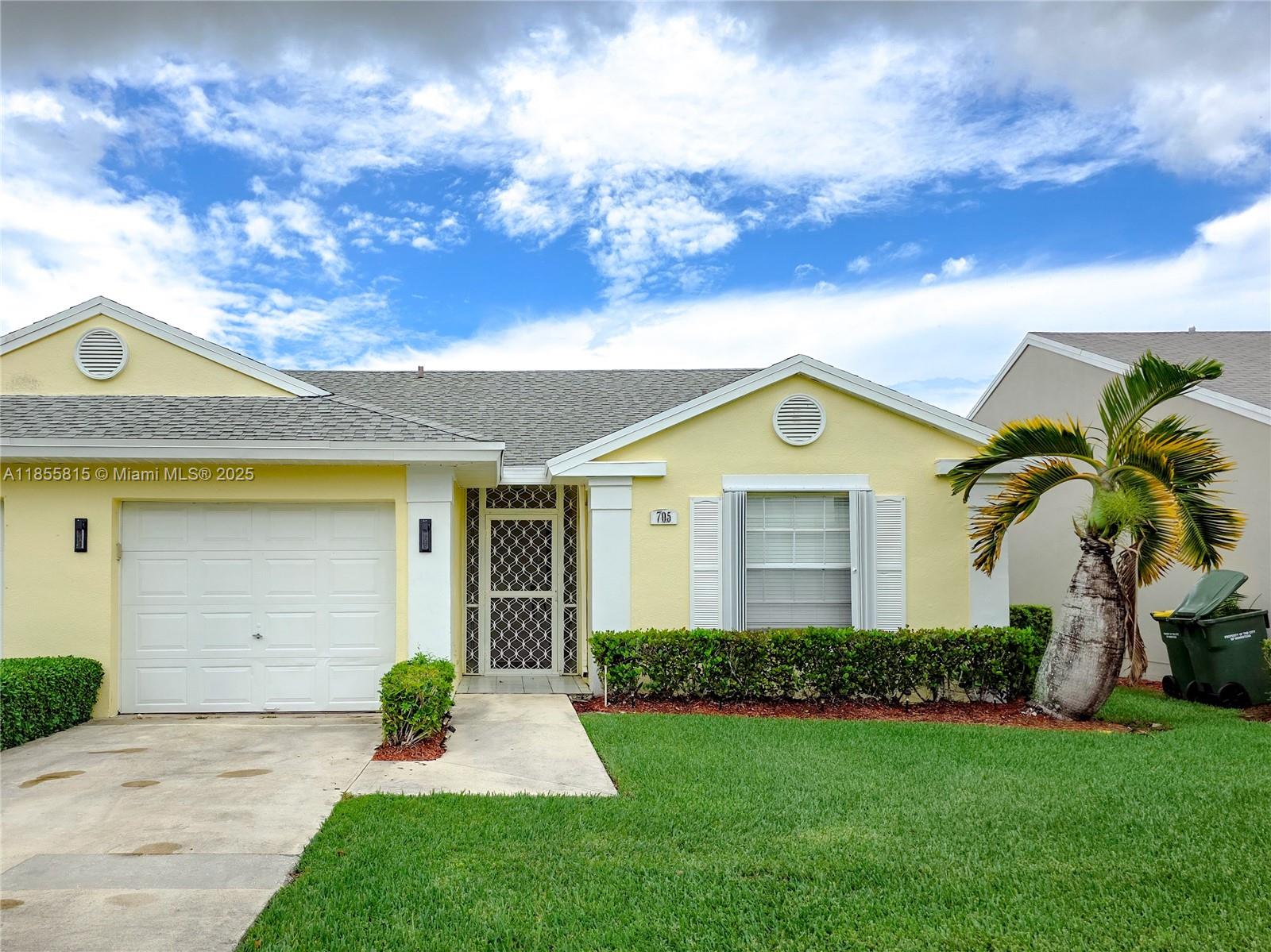 Spacious bedrooms and bathrooms with 1,248 sq. ft. of comfortable living space. Enjoy a large kitchen, screened patio, and serene garden views. This home includes a one-car garage and is nestled in a quiet, peaceful neighborhood with top-rated schools. The monthly HOA covers 24-hour security, landscaping, internet, basic cable, and even exterior painting. The centrally located community clubhouse offers daily, resort-style amenities, including a pool, fitness center, tennis courts, and more.