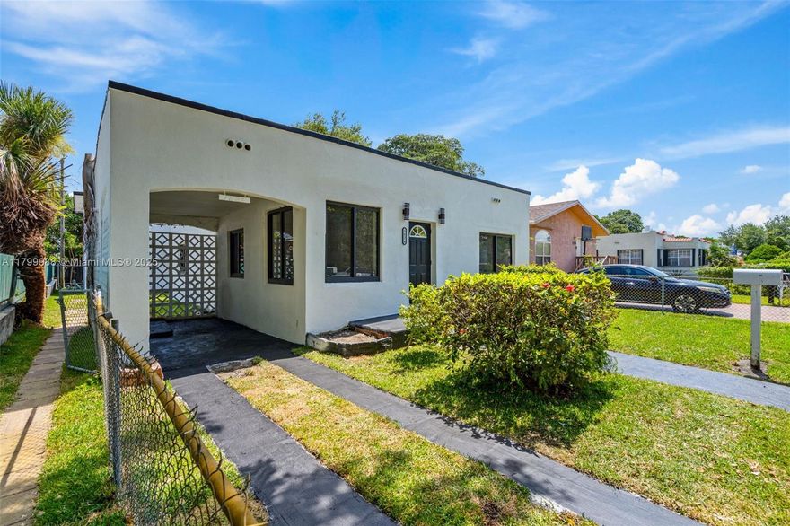 Incredible TRIPLEX Investment opportunity with Two buildings on One Lot! Fully renovated triplex with strong income potential in turn-key condition. Front building features a spacious newly renovated 4BR/2BA house with carport. Rear building is a 2-story duplex with two updated units, each with full kitchens, private entry and laundry room. All units have been newly remodeled with new kitchens, baths, flooring, paint, and major system upgrades. Turnkey investment, ideal for owner-user or investor. Strong rental potential and low maintenance. Total projected income: $8,000/mo. Great area with easy access to Downtown, 15 Min drive to Miami Beach, plenty of shopping, and public/private schools. Don’t miss this move-in-ready asset with income-producing opportunity! High Cap rate! Call to See!