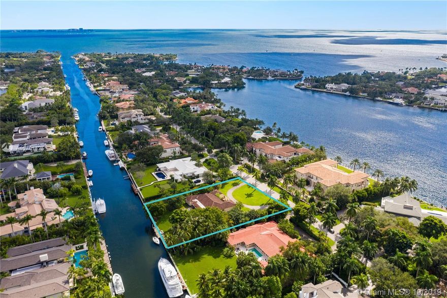 Envision your ideal custom-built sanctuary in the prestigious and exclusive Gables Estates community. This rare development or redevelopment opportunity calls for your vision on a 40,711 SF Lot with 200 FT of water frontage. A private deepwater canal grants easy navigation with no bridges into Biscayne Bay. The property comes with varying types of palms and exceptional shade-bearing spaces near the rear and side perimeters. It all starts with the right location, the rest is a Bay breeze away. "If you can dream it, you can do it" - Walt Disney.
