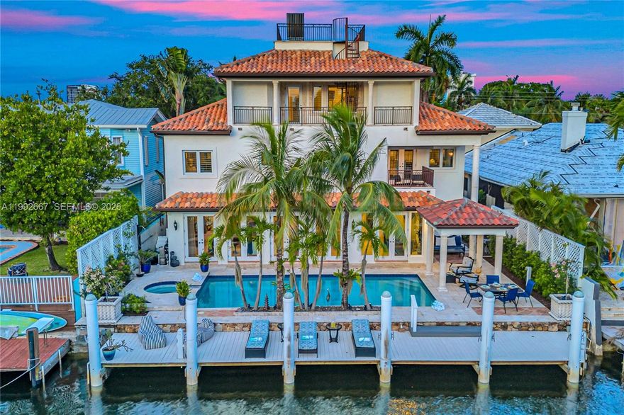 Available starting May15,2026- Jan1,2027.
The Pinnacle of Waterfront Luxury at 625 Poinciana Drive. Sprawling across 7,500 square feet of meticulously designed living space, this magnificent 3-story estate offers the ultimate South Florida lifestyle. Perfectly positioned for the serious yachtsman, the property features a massive 80-foot deep-water dock with direct ocean access and no fixed bridges.

The interior is a masterpiece of scale and detail, highlighted by a professional indoor chef’s kitchen-a culinary sanctuary equipped with top-tier appliances and expansive prep space. The grand floor plan flows seamlessly to a private outdoor oasis, featuring a heated pool and integrated hot tub designed for year-round entertaining.

Safety and privacy are paramount, with a gated driveway providing a grand sense of arrival. Strategically located in the heart of Fort Lauderdale, this is a licensable home, offering incredible versatility for the savvy owner or investor looking for a high-yield short-term rental opportunity.