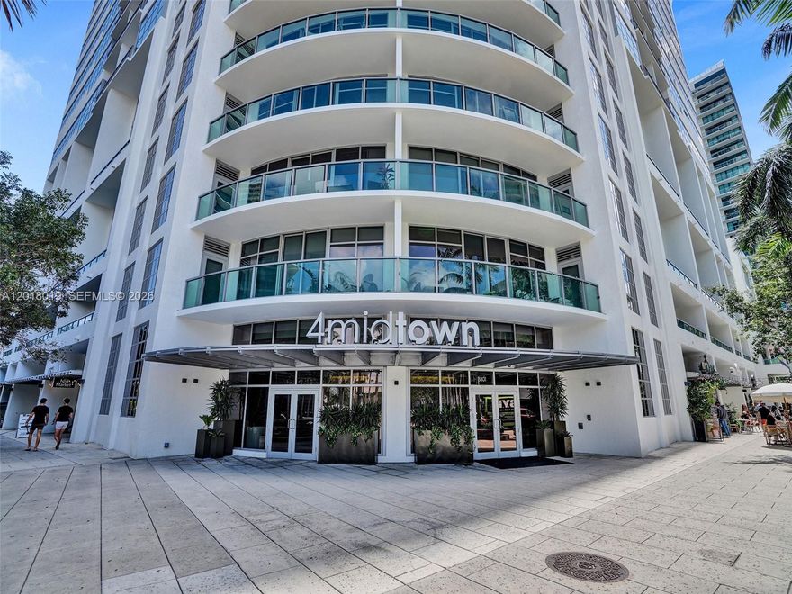 Sophisticated urban living at Four Midtown Miami. Spacious 1 bed 2 baths plus a den/office area upstairs. Loft style featuring high exposed concrete ceilings and floor to ceiling windows opening to a large balcony. Open concept layout, Contemporary modern kitchen. Resort style amenities which includes rooftop pool, jacuzzi, state of the art fitness center. assigned 1 parking space on same floor as the unit. Close to the Design District, Wynwood, walking distance to retail stores and upscale restaurants.