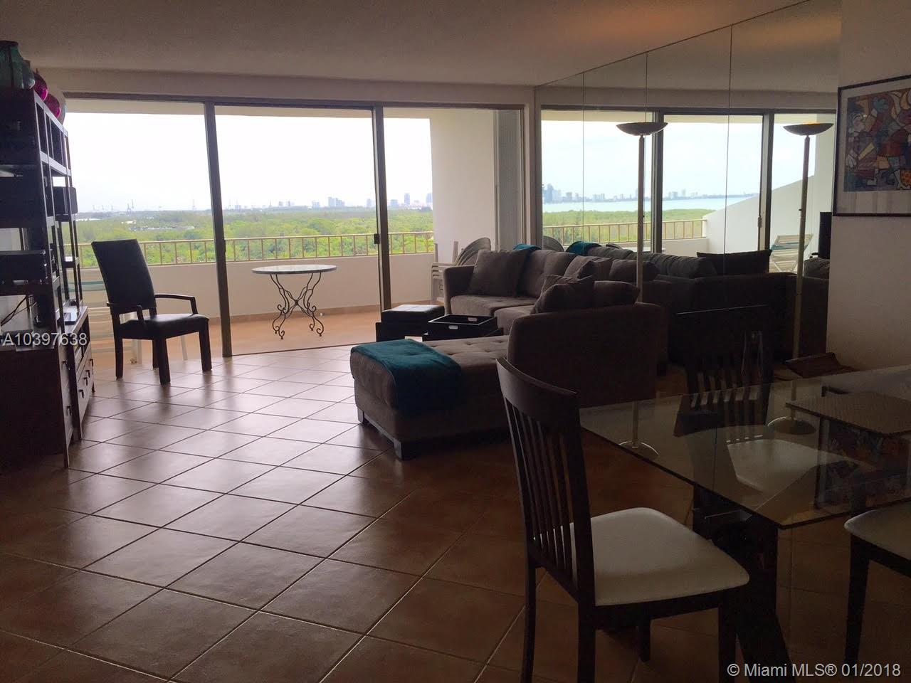 Panoramic views of ocean, Crandon Park and the Miami skyline from this 1/1.5 unit in impeccable move-in condition. Tile floor throughout. Beautifully furnished, large terrace, ample closets and open kitchen. OWNER WOULD CONSIDER AN ANNUAL RENTAL.