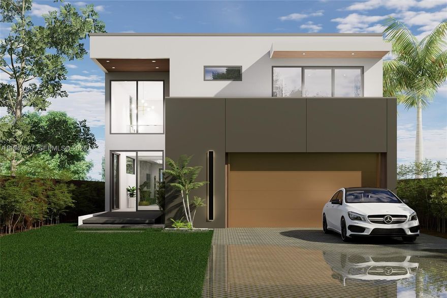 BRAND NEW 2026 CONSTRUCTION- To Be completed April/May 2026. 3347 SQ/FT UNDER AC, AND 4249 TOTAL SQ/FT. Showcasing elevated tropical modern design in a solid all-concrete residence built for strength, durability, and longevity. Enter through a dramatic double-height foyer highlighted by a glass staircase and designer accent walls. The main level offers a seamless open-concept layout with expansive living, dining, and kitchen spaces, plus a full guest bedroom with en-suite bath—ideal for guests or multi-generational living. Upstairs features three additional bedrooms, including a spacious primary suite, a versatile loft for an office or lounge, custom walk-in closets in every bedroom, and a generous walk-in pantry. Outdoors, enjoy a private saltwater heated pool and spa, BBQ area great for family gatherings and entertaining.  Located in Tarpon River, a highly desirable neighborhood just minutes from Downtown Fort Lauderdale, the beach, and the airport.