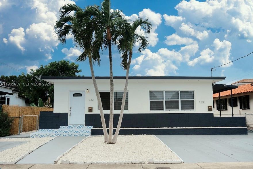 Beautifully renovated duplex in the City of Miami—an excellent income-producing opportunity! Each 1/1 unit features modern kitchens with quartz countertops, updated baths, new flooring, and a 2023 roof. One unit offers impact windows and a private spa. Both units have dedicated parking and charming outdoor spaces for guests to enjoy. Licensed for short-term rentals and consistently occupied 70–80% of the time. Prime location near Little Havana, major highways, and Downtown Miami. Text listing agent for showings.