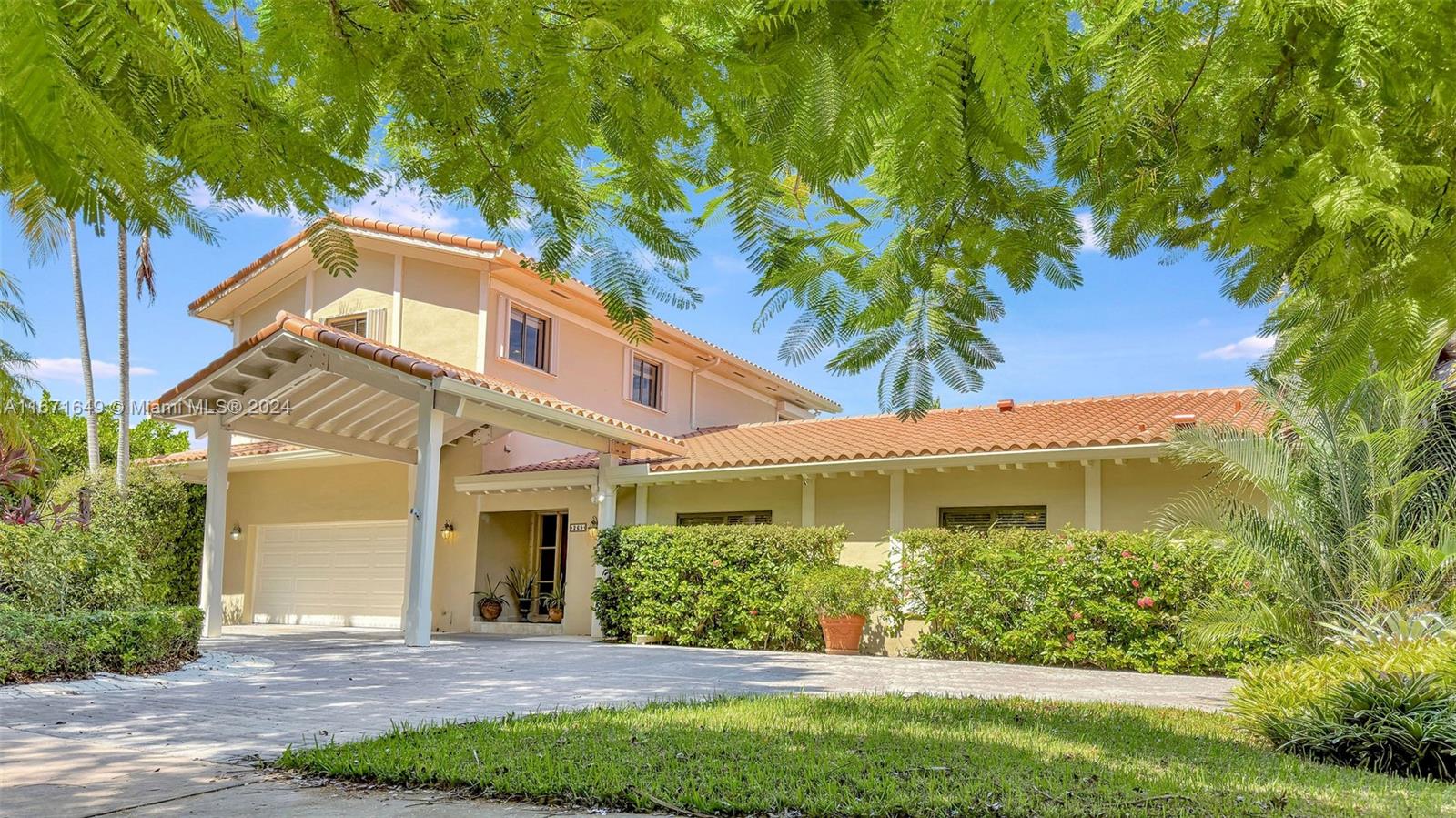Welcome to this charming 5 bed/4 bath home nestled in the heart of Key Biscayne. This beautifully maintained residence has been lovingly cared for by the same owner for over 25 years. As you enter, you’ll be greeted by spacious living areas filled with natural light, ideal for both relaxation and entertaining. The kitchen flows seamlessly into the dining and living spaces, making it perfect for family gatherings. Original home is not elevated, a large second story addition is elevated. Ground floor features impact glass (with the exception of dining room which has electric shutters), upstairs has accordion shutters.
This incredible property sits on an oversized lot of 8,500 SQ feet. Perfect pool exposure facing south. Roof is brand new 2024. Some pictures are virtually staged.